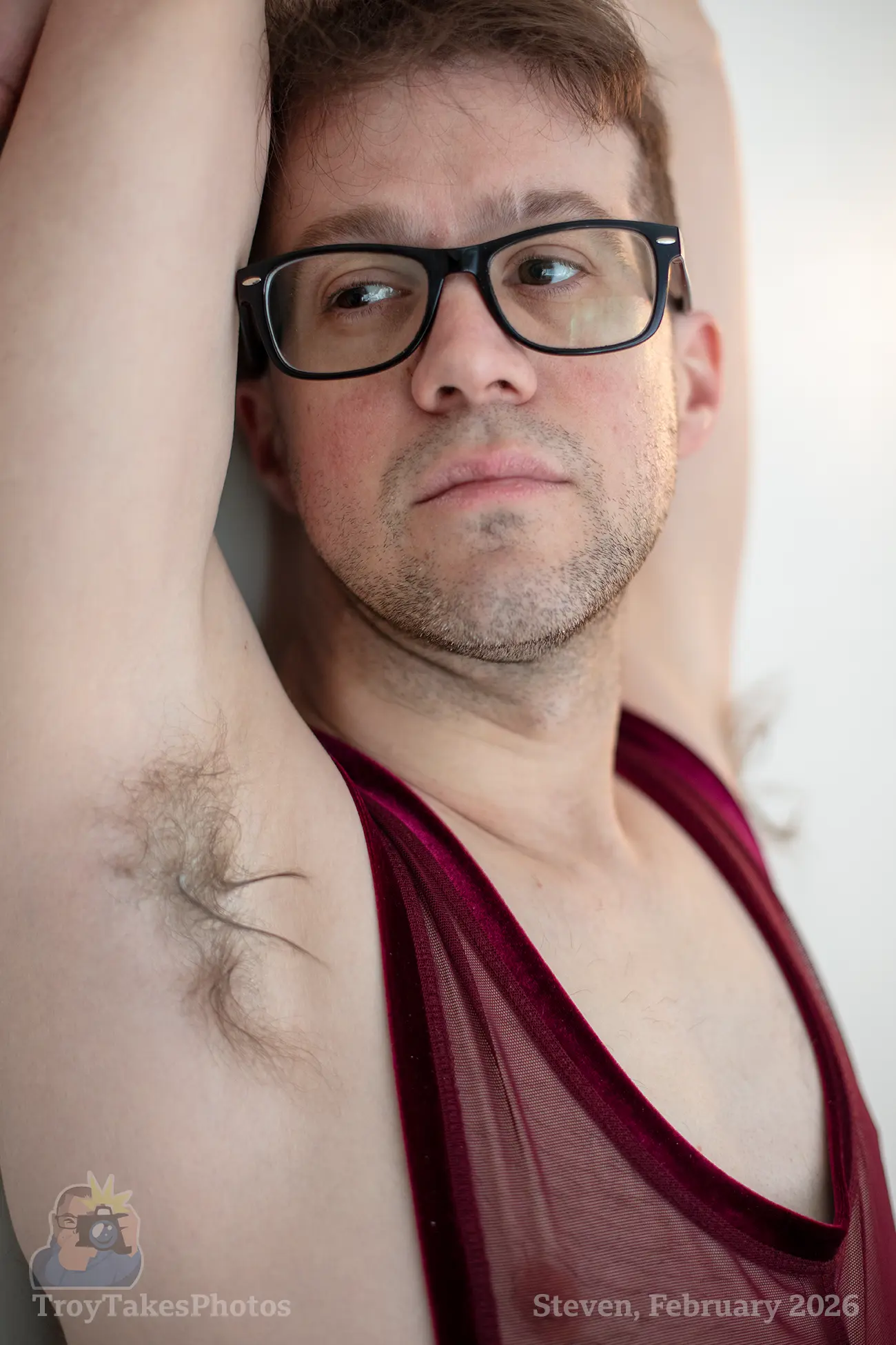 Low angle studio portrait photographed by Troy